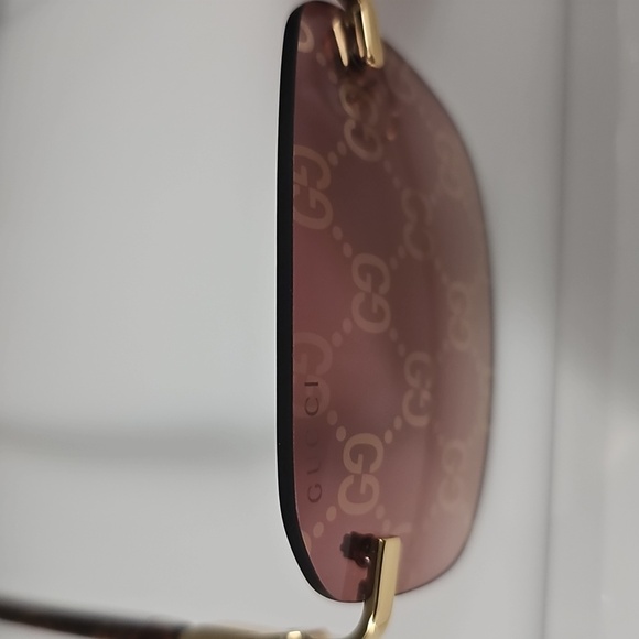 GUCCI UNISEX GG1221S 004 GUCCI RIMLESS GG LOGO ON LENS SUNGLASSES - Picture 10 of 13